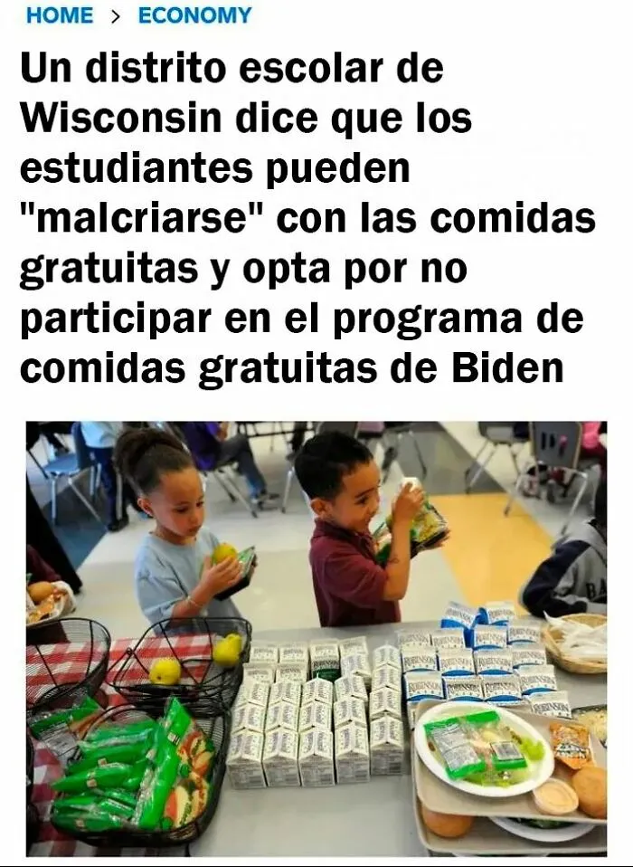 Se van a malcriar los niños comiendo gratis