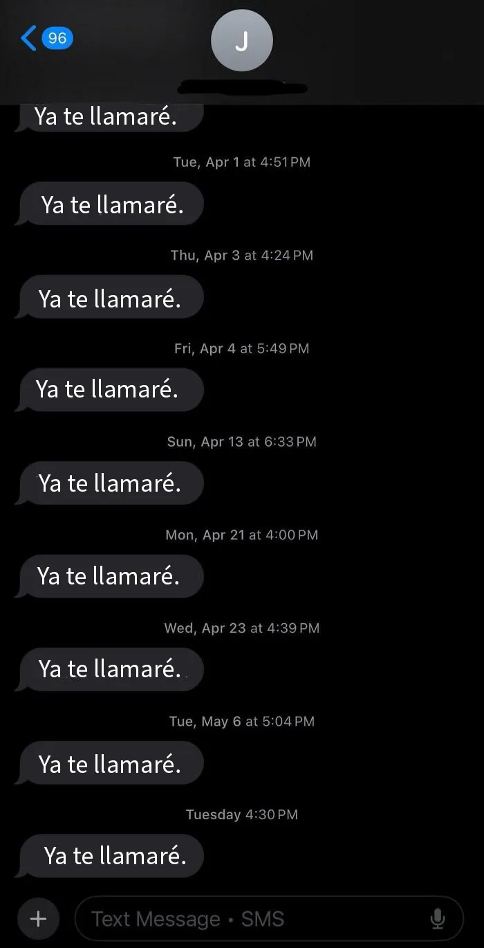 Este es mi padre. Nunca me devolvió las llamadas.