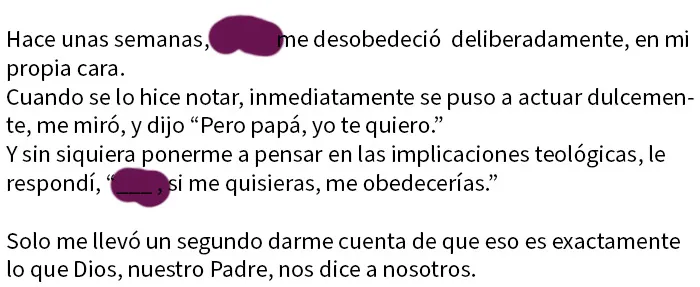 Sé bueno con tu padre-dios