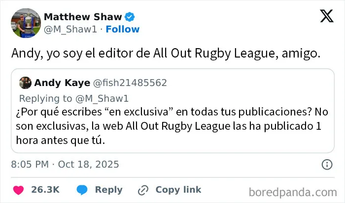 Burlándose de un periodista