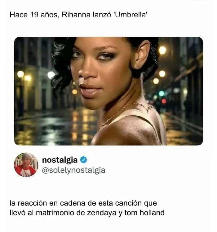 Meme sobre Rihanna y su canción Umbrella que requirió ser explicado.