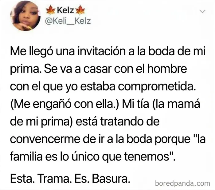 Publicación sobre una dramática traición familiar revelada en bodas