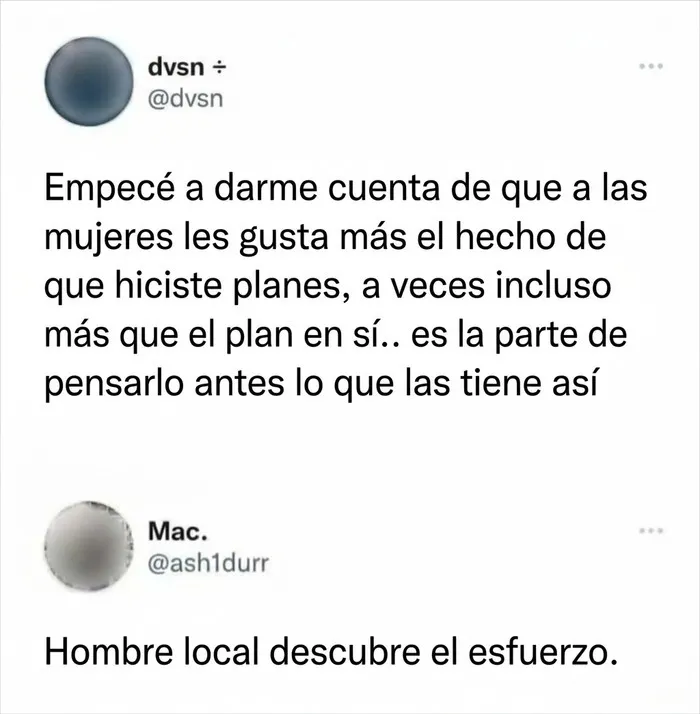 Captura de pantalla de Twitter con uno de los insultos salvajes sobre los planes y el esfuerzo.