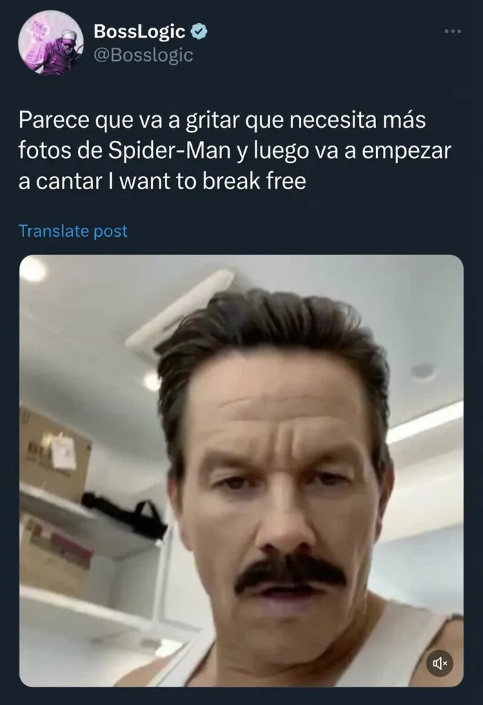 Publicación graciosa en redes sociales que incluye insultos salvajes sobre el aspecto de un hombre.