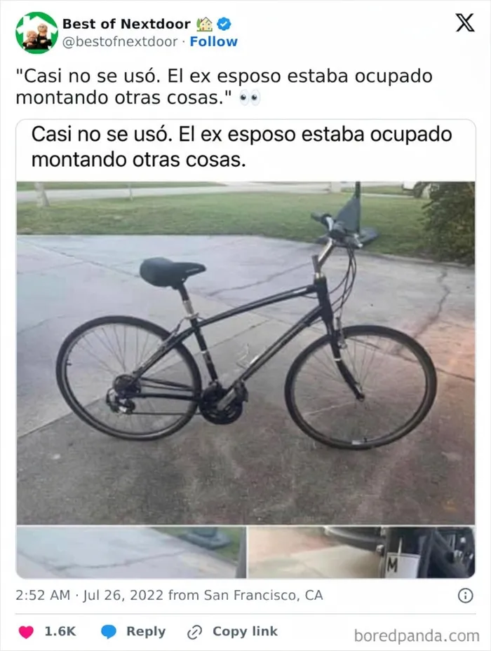 Bicicleta usada poco según vecinos curiosos en anécdotas divertidas