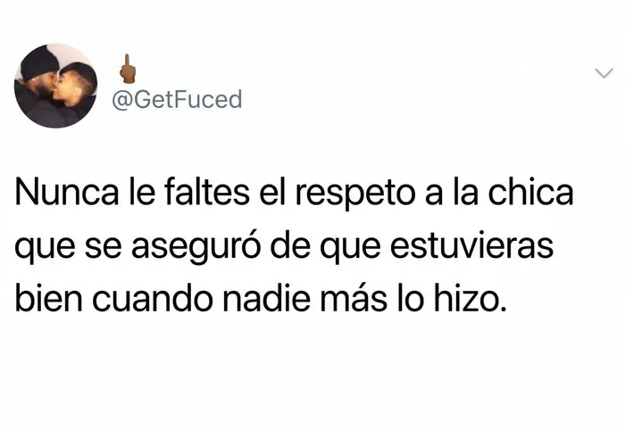Mensaje de texto emotivo sobre el respeto mutuo, ilustrando memes divertidos de amor