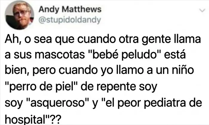 Captura de pantalla de una broma en Twitter sobre un pediatra, ideal como publicaciones divertidas para relajarte.