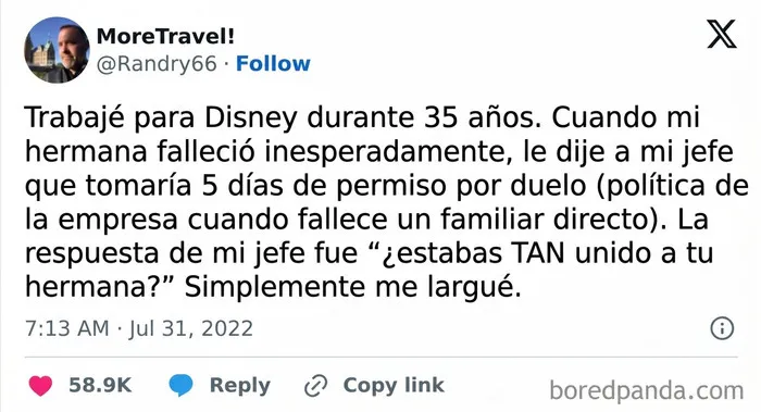 Un relato en Twitter que expone la falta de empatía de los peores jefes.