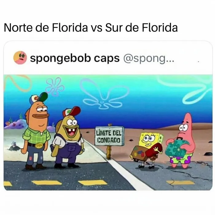 Divertida comparación de Bob Esponja que ilustra la locura que se vive en Florida.