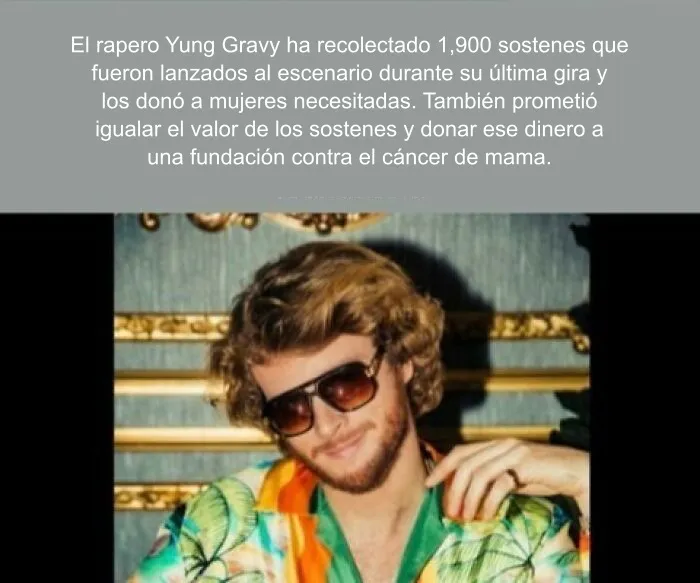 Datos curiosos sobre el rapero Yung Gravy posando con gafas de sol y camisa colorida
