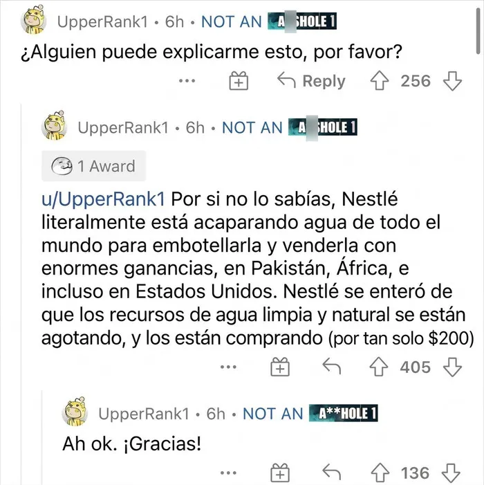 Mentirosos pillados en Reddit cuando el mismo usuario responde y agradece su propia explicación.