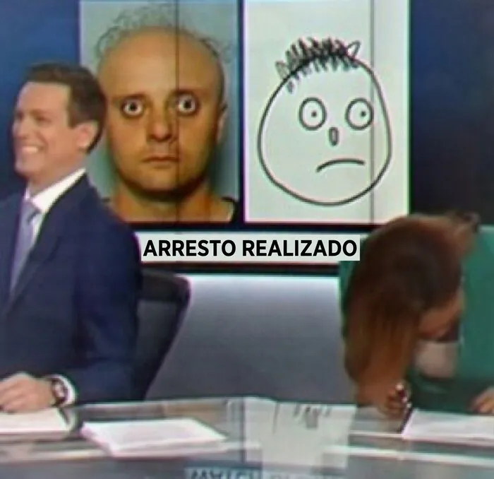 Retrato hablado de sospechoso cómico en TV que causa risa y vergüenza ajena