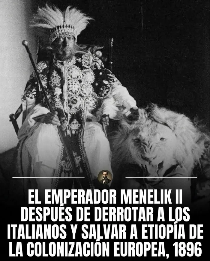 Emperador Menelik II de Etiopía en una de las fotos históricas del siglo XIX