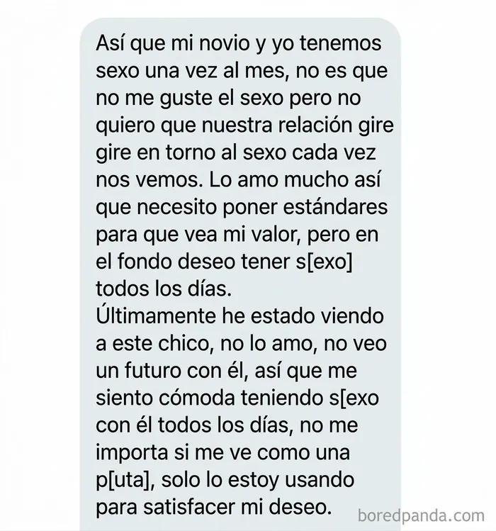 Mensaje sobre infidelidad y dobles estándares que caracteriza el comportamiento de mujeres toxicas.