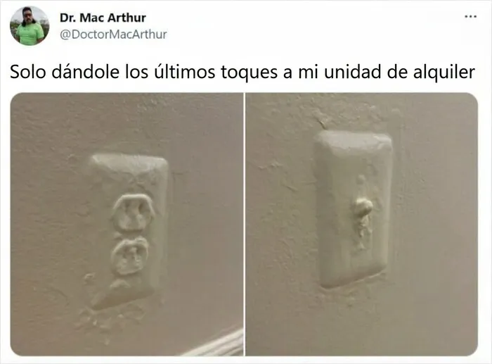 Proyectos caseros con interruptor de luz cubierto de pintura blanca por error