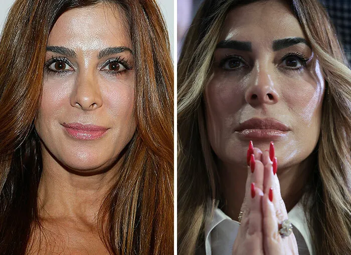 Transformación de rostro de mujer del círculo Trump en debate cara MAGA