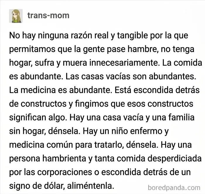 Reflexión sobre el hambre, la abundancia y las injusticias sociales