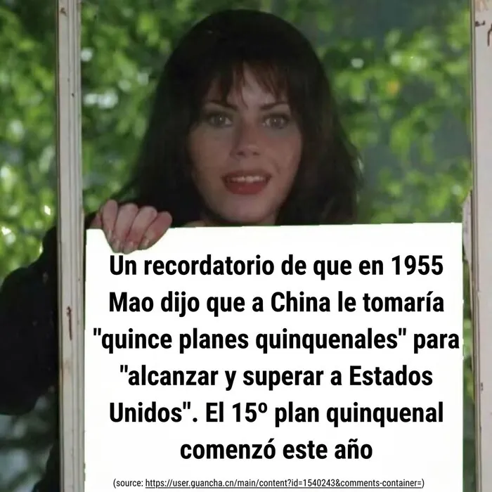 Recordatorio de planes quinquenales de Mao para que China supere a Estados Unidos