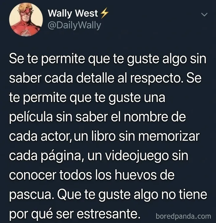 Publicación motivacional sobre disfrutar sin estrés libros, películas y videojuegos