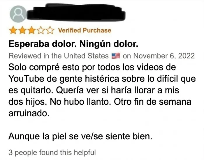 Reseña irónica sobre producto que no causa dolor reseñas divertidísimas Amazon