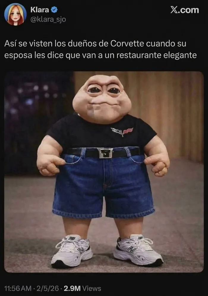 Meme de un personaje luciendo ropa casual como parte de memes y bromas graciosos.