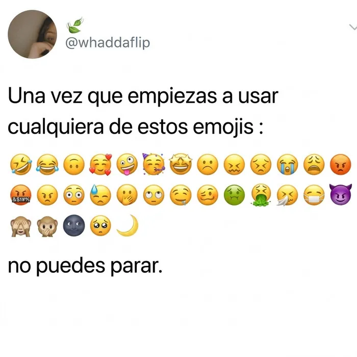 Captura de pantalla de redes sociales con emojis variados, parte de la colección de memes británicos.