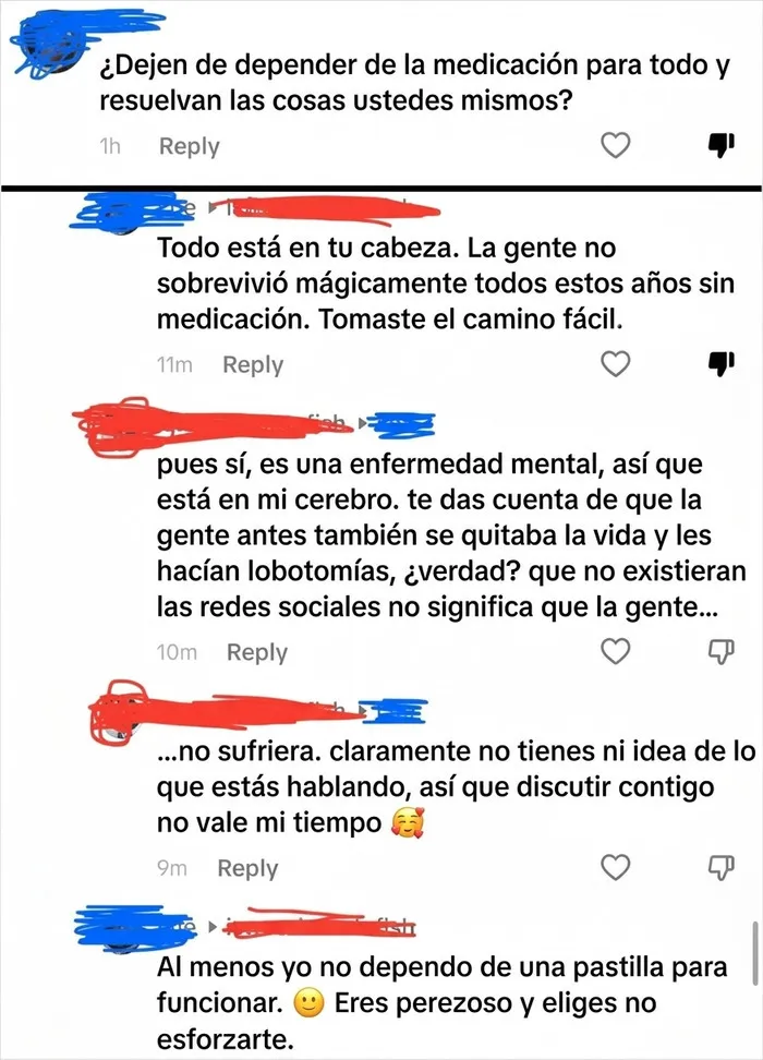 Debate sobre medicación que expone a personas demostrando su ignorancia en TikTok.