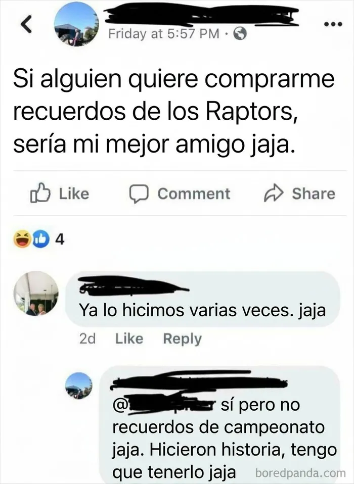 Publicación donde pedigüeños exasperantes exigen que sus amigos les compren objetos de colección costosos.