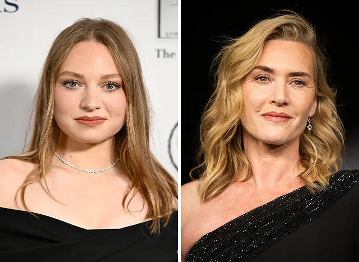 Mia Threapleton junto a su madre Kate Winslet, una de las parejas de hijos de celebridades de Hollywood.