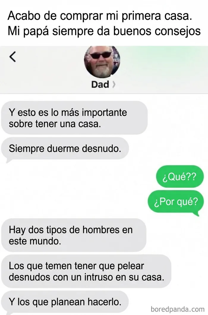 Captura de pantalla de un chat divertido, uno de los memes para olvidar los problemas y reír un rato.