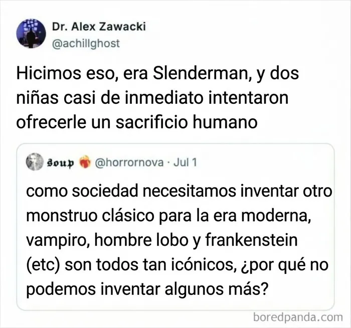 Tuits divertidos sobre la creación de un nuevo monstruo moderno.