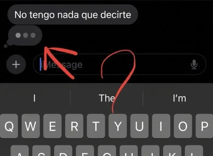 Captura de pantalla de mensajes de texto divertidos mostrando a alguien escribiendo tras decir que no dirá nada.