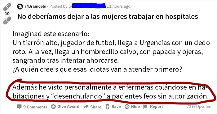 No Hay Que Dejar A Los Incels Trabajar En Sanidad, En Realidad