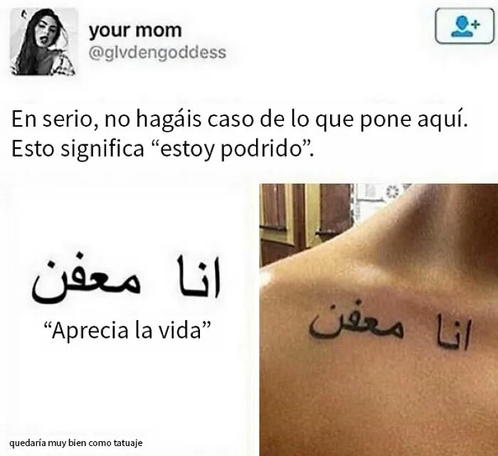 15 Personas que entendían otros idiomas y se rieron con estos terribles tatuajes