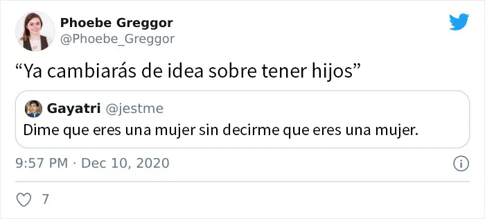 "Dime que eres una mujer sin decirme que eres una mujer" (20 tuits)