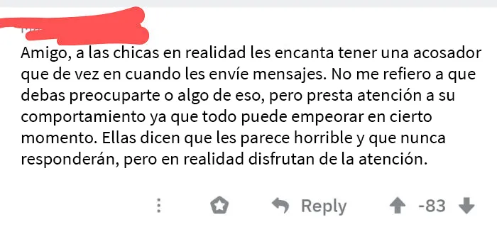 Las chicas *aman* que las acosen