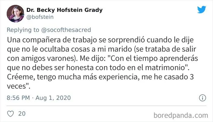 20 Tuits donde la gente comparte los peores consejos matrimoniales que han recibido