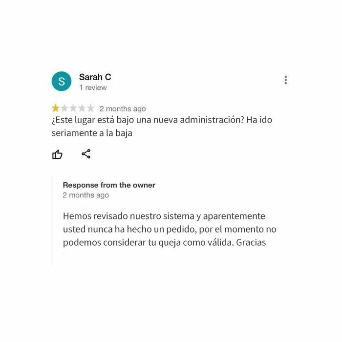 20 Restaurantes que dejaron divertidas respuestas bajo las malas críticas, compartidas en este instagram