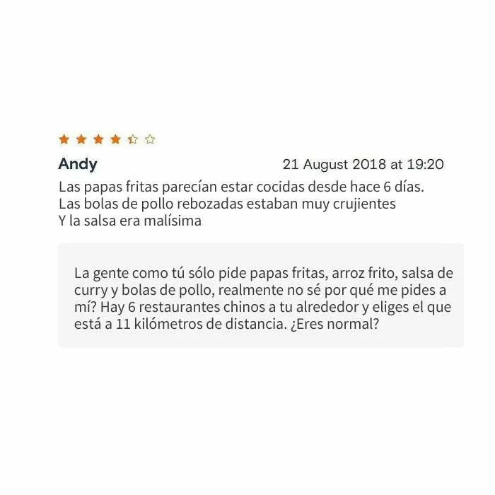 20 Restaurantes que dejaron divertidas respuestas bajo las malas críticas, compartidas en este instagram