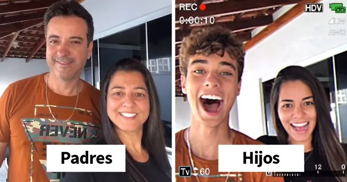 Esta tendencia viral de TikTok muestra a padres e hijos con un filtro retro y demuestra lo parecidos que son (30 fotos)