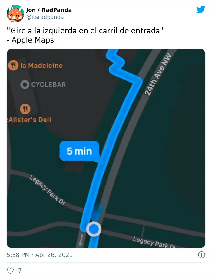 20 Divertidos tuits donde la gente se burla de Apple Maps