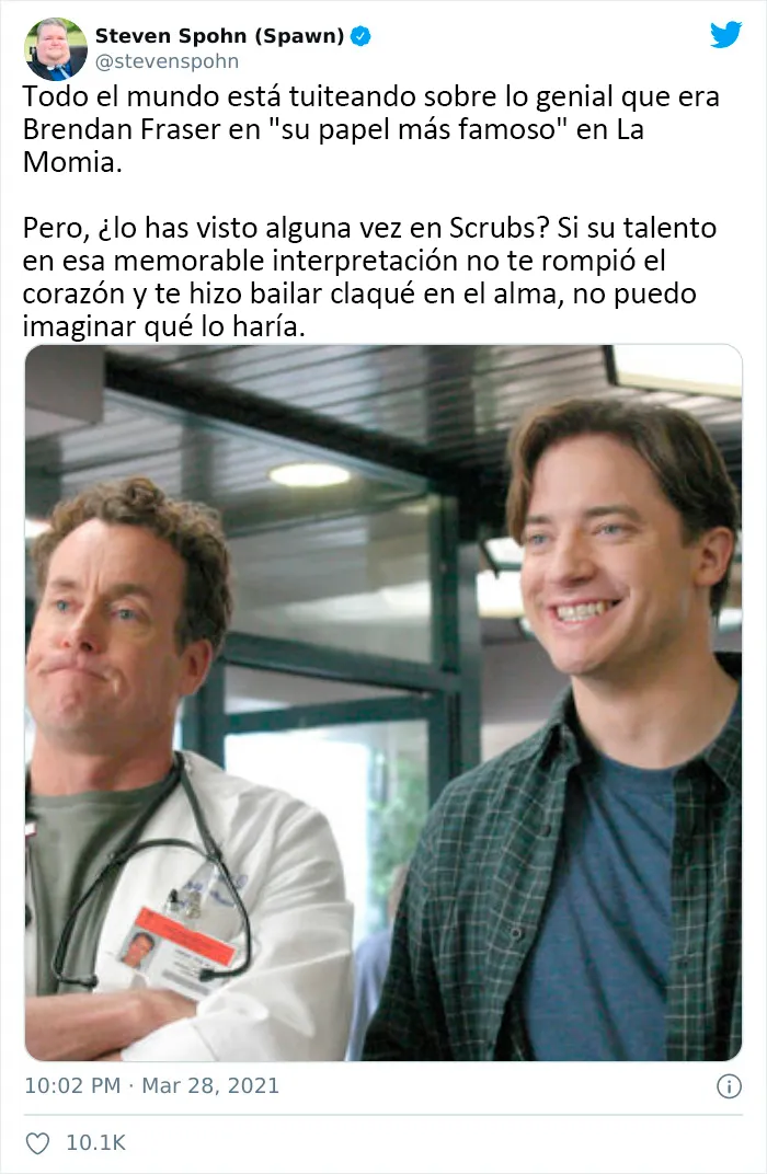 Internet ha vuelto viral a Brendan Fraser simplemente por ser genial, aquí tienes 30 de los mejores tuits