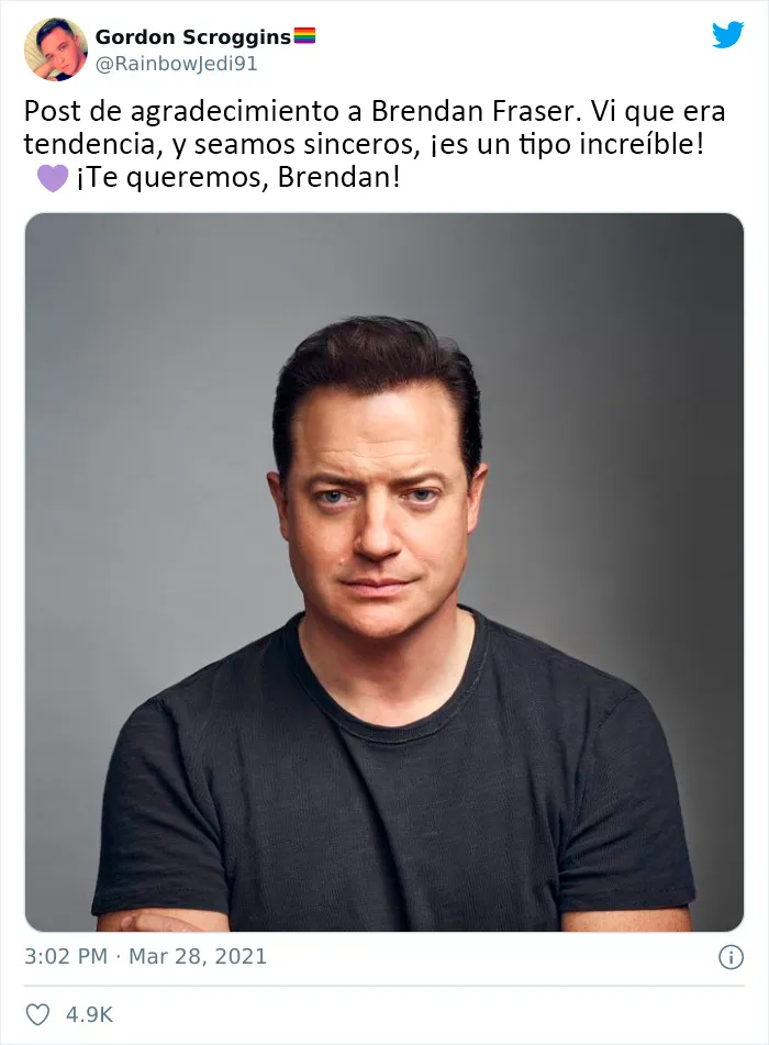 Internet ha vuelto viral a Brendan Fraser simplemente por ser genial, aquí tienes 30 de los mejores tuits