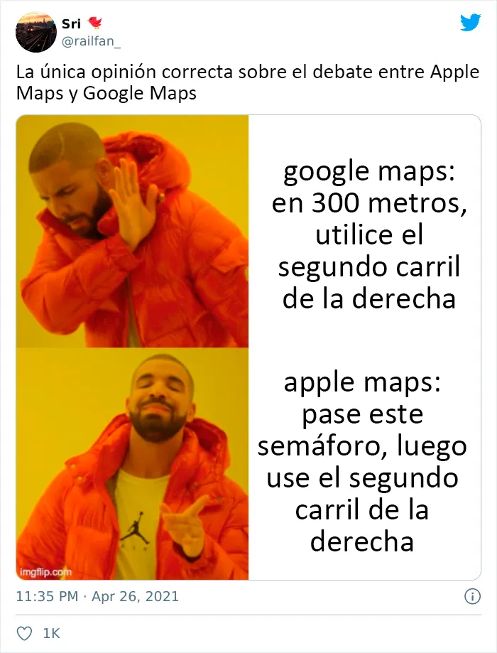 20 Divertidos tuits donde la gente se burla de Apple Maps