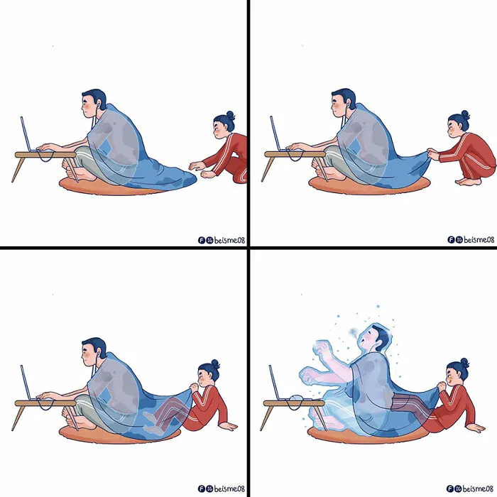 20 Encantadores cómics que muestran cómo es estar en una relación, por Luong Thuy
