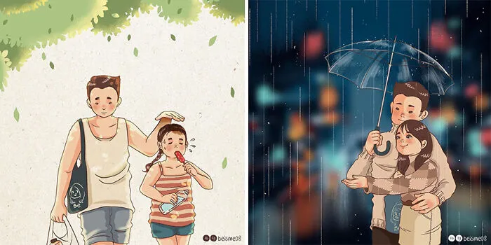 20 Encantadores cómics que muestran cómo es estar en una relación, por Luong Thuy