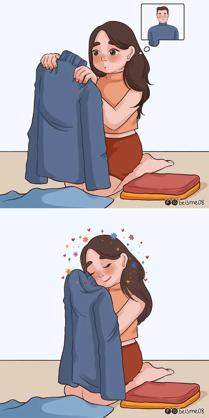 20 Encantadores cómics que muestran cómo es estar en una relación, por Luong Thuy