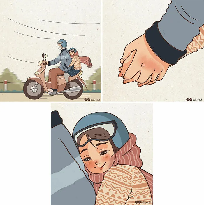 20 Encantadores cómics que muestran cómo es estar en una relación, por Luong Thuy