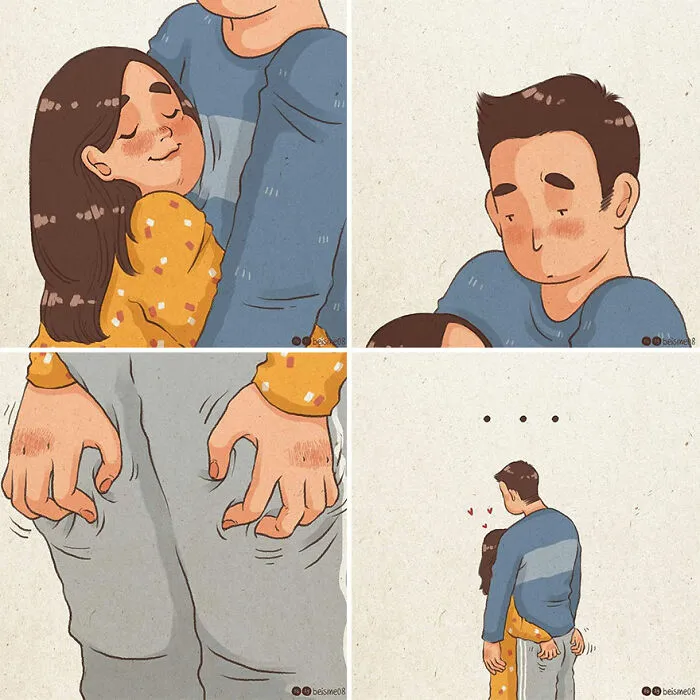 20 Encantadores cómics que muestran cómo es estar en una relación, por Luong Thuy