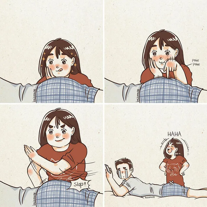 20 Encantadores cómics que muestran cómo es estar en una relación, por Luong Thuy